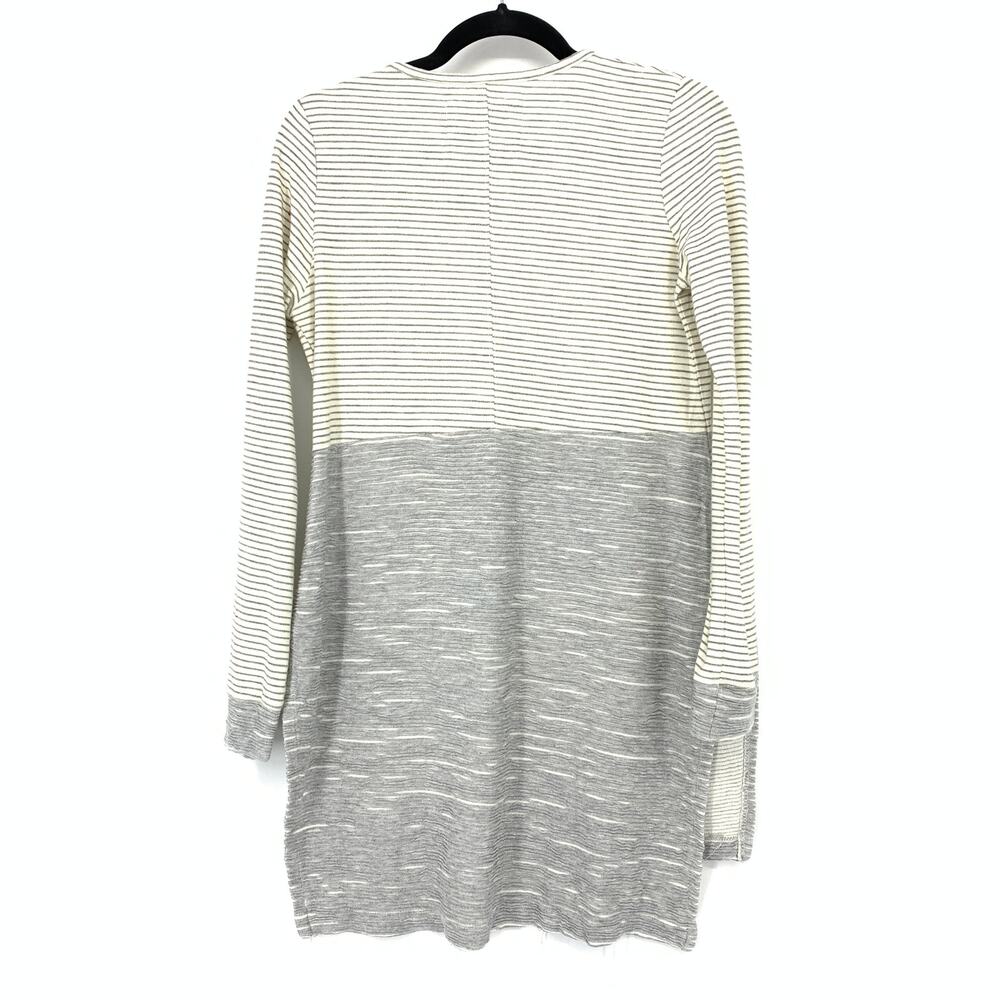 Anthropologie Top Saturday Sunday XS Gray Tunic Lightweight Stripes Long Sleeve - Picture 2 of 7